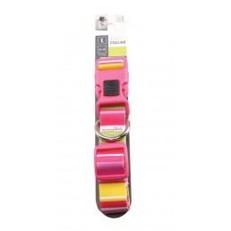 M-Pets Stripes Collar de perro rosa