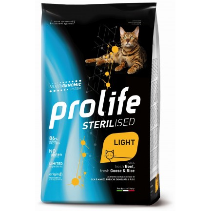 Prolife Sterilised Light Manzo Oca e Riso per Gatti