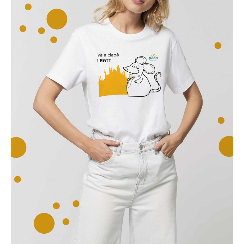 Paco - T-shirt 100% Cotone Regular 'va A Ciapà I Ratt' Da Donna img