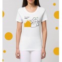 T-shirt Slim Fit "Va a ciapà i ratt" 100% coton pour femme