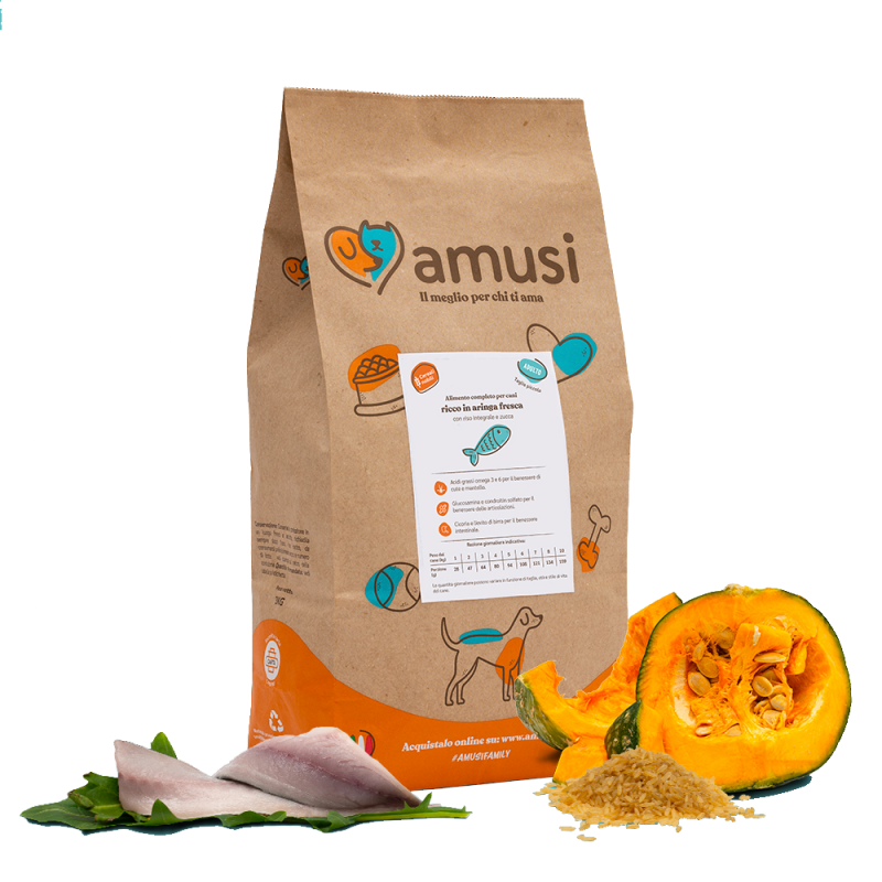 Amusi Herring Pumpkin and Noble Cereals for Dog Puppies Paco