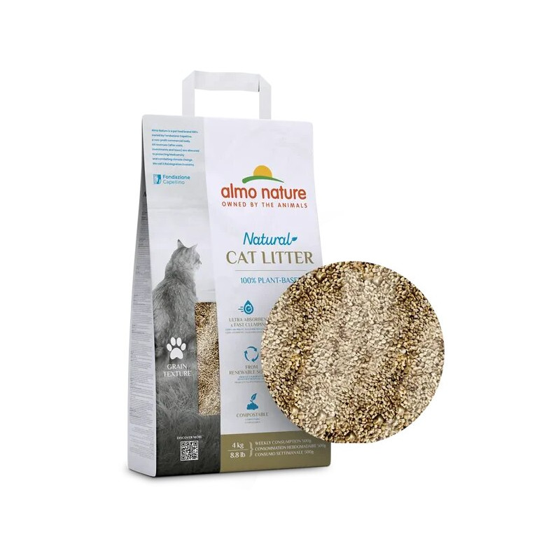 Almo Nature Grain Texture 100% vegetable agglomerating bedding | Paco