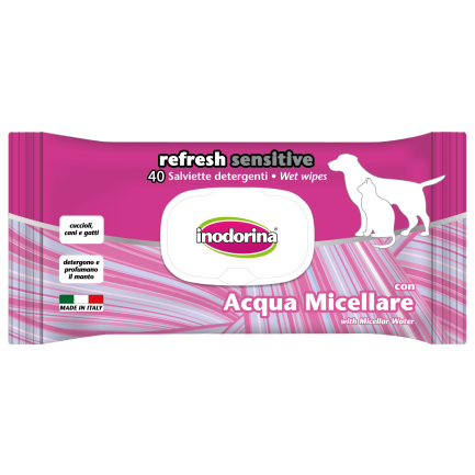 Inodorina Salviette Sensitive Extra Sporco per Cani e Gatti