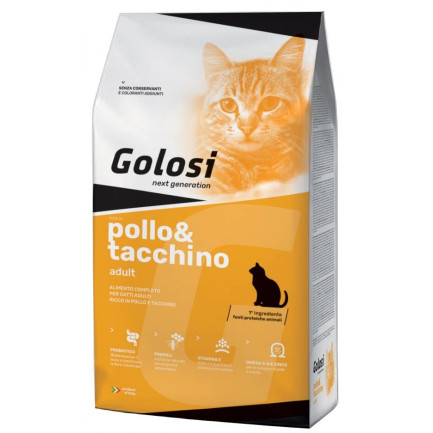 Golosi Chicken and Turkey Dry Food for Adult Cats