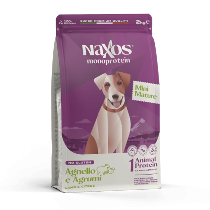 Naxos Monoprotein Mature Mini Agnello e Agrumi per Cani