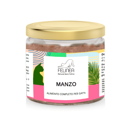 Felinea Manzo Cibo Umido Naturale per Gatti Adulti Senza Cereali