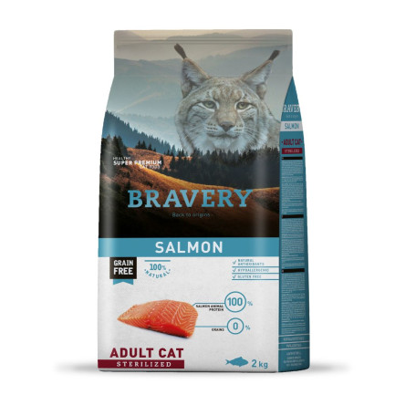 Bravery Gato Adulto Salmón Esterilizado para Gatos