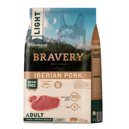 Bravery Dog Adult Cerdo Ibérico Light para Perro