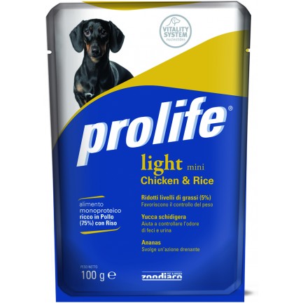 Prolife Light Mini con Pollo e Riso Umido per Cani Prolife Light Mini con Pollo e Riso Umido per Cani