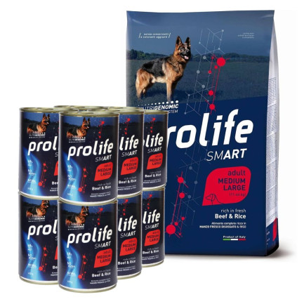 Prolife Adult avec boeuf et riz pour chiens