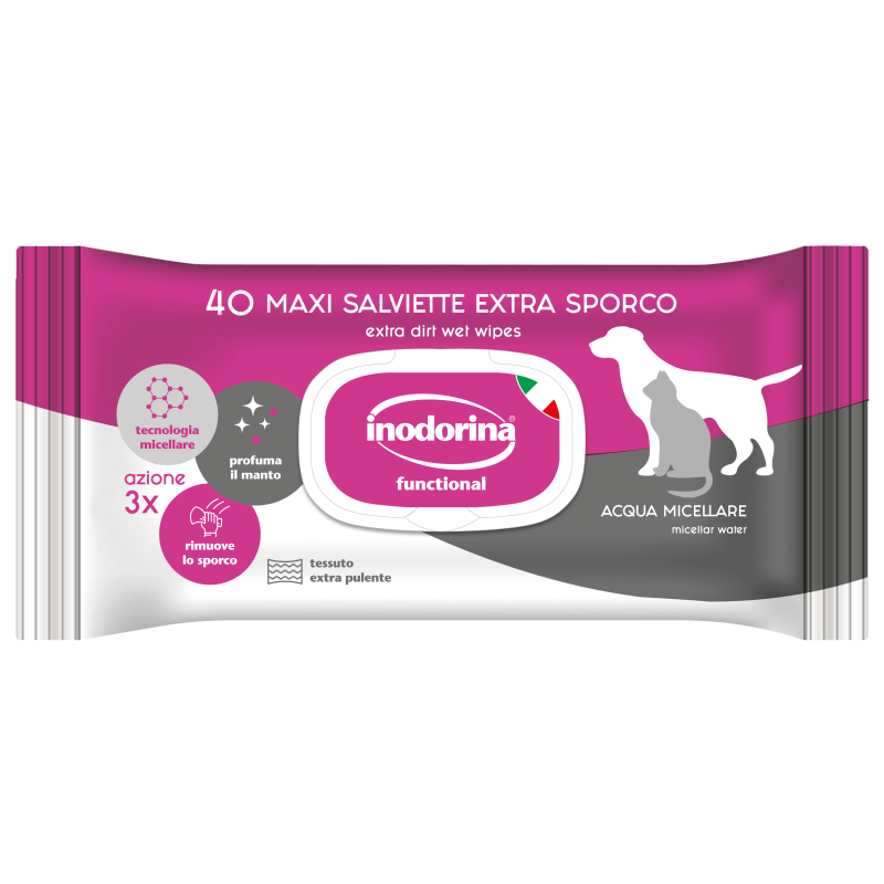 Inodorina - Inodorina Salviette Sensitive Extra Sporco Per Cani E Gatti img 0