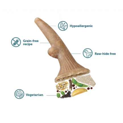 Whimzees Corno di Cervo Snack Dentale Vegetale per Cani
