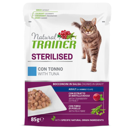 Natural Trainer Comida húmeda esterilizada para gatos