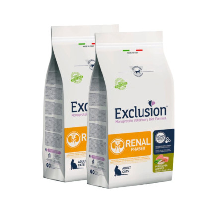Exclusion Diet Renal Phase II Maiale e Piselli per Gatti