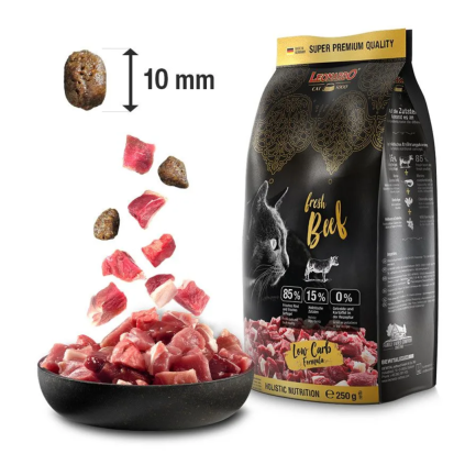 Leonardo Fresh Manzo e Pollo Cibo Secco per Gatti