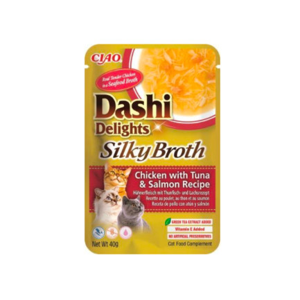 Dashi Delights Caldo Sedoso y Copos Delicados Comida Húmeda para Gatos