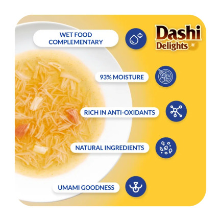 Dashi Delights Silky Broth e Delicate Flakes Cibo Umido per Gatti