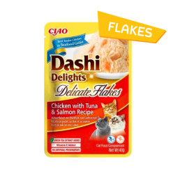 Dashi Delights Caldo Sedoso y Copos Delicados Comida Húmeda para Gatos