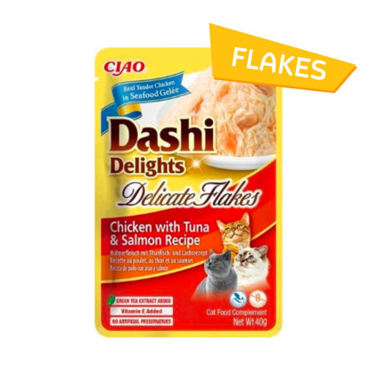 Dashi Delights Caldo Sedoso y Copos Delicados Comida Húmeda para Gatos