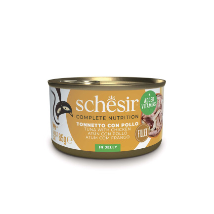 Schesir Cibo Umido Completo per Gatti in Gelatina Lattine da 85 gr