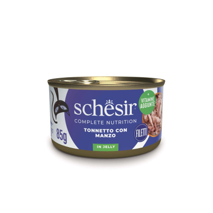Schesir Cibo Umido Completo per Gatti in Gelatina Lattine da 85 gr