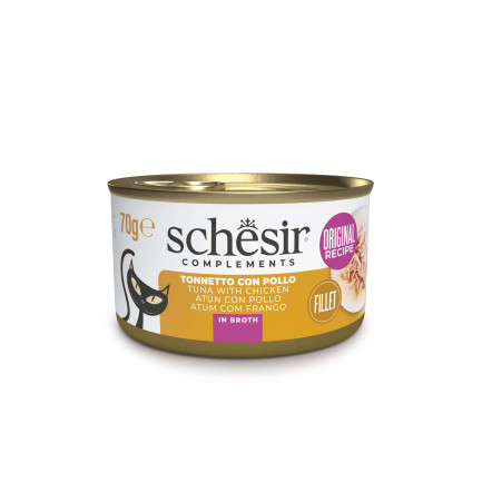 Schesir Cibo Umido Complementare in Lattine da 70 gr per Gatti