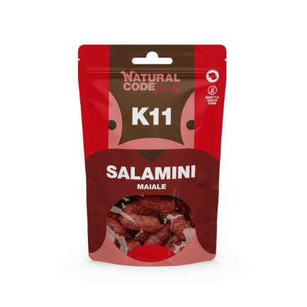 Natural Code Salamini mit Schweinefleisch getreidefreier Snack für Hunde