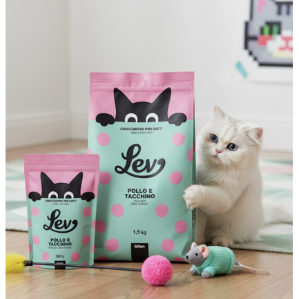 LEV Croquetas de pollo y pavo para gatitos