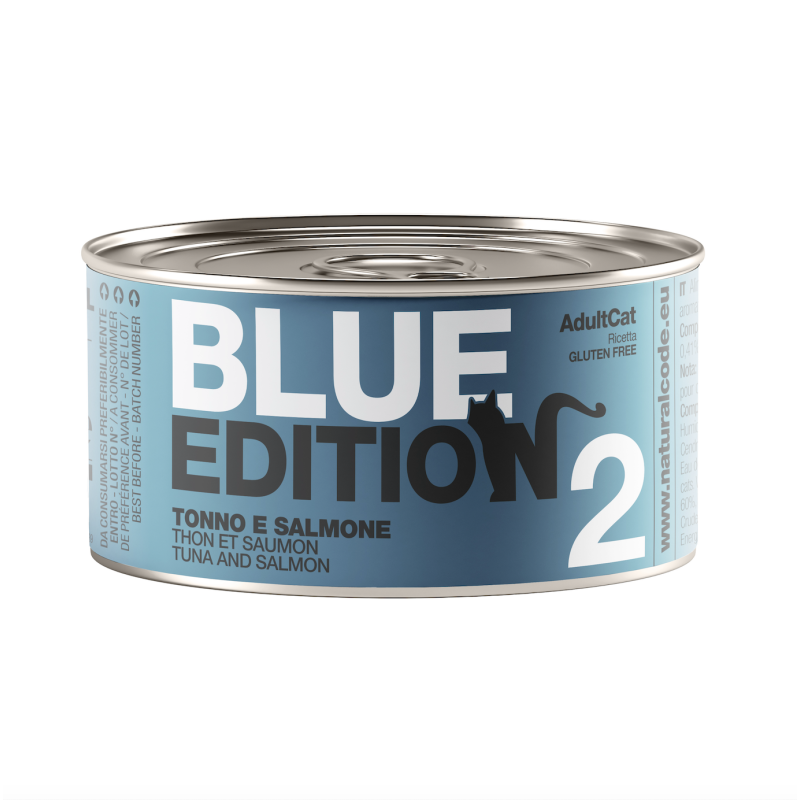 Natural Code Vellutata V08 Per Gatti Adulti | Tonno E Salmone In 12 Lattine Da 85 G | Alimento Umido Completo