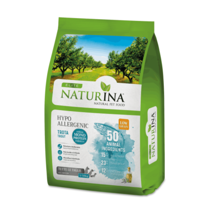 Naturina Elite Dieta Hipoalergénica Monoproteica Baja en Granos Trucha para Perros