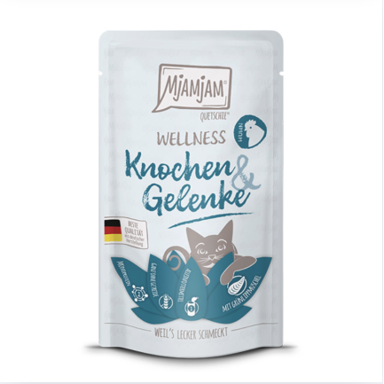Mjamjam Wellness Knochen und Gelenke 125 g Sachets für ausgewachsene Katzen