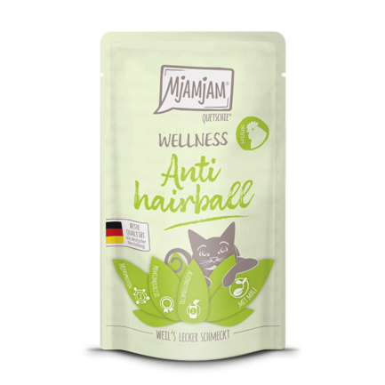Mjamjam Wellness Anti Hairball 125 g sobres para gatos adultos