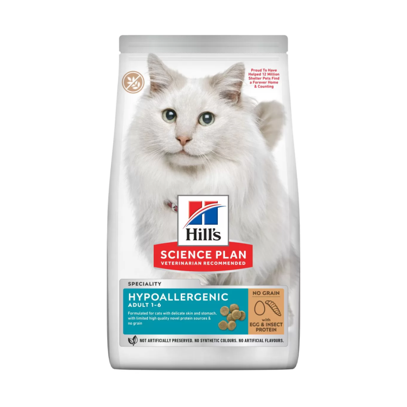 Hill's Science Plan - Hill's Science Plan Hypoallergenic Adult Con Uova E Insetti Per Gatti