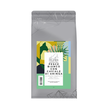 Felinea Pescado Blanco Esterilizado con Caviar de Arenque Grain Free para Gatos