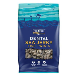 Fish4Dogs Dental Sea Jerky Fish Snack Naturali di Pelle di Pesce per Cani