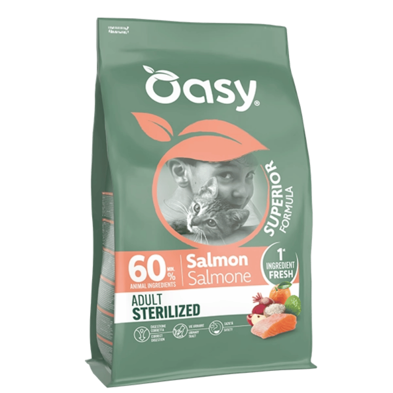 Oasy - Oasy Superior Formula Adult Sterilized Al Salmone Cibo Secco Per Gatti Sterilizzati img 0