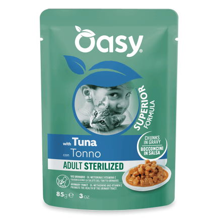 Oasy Trozos en Salsa Adulto Esterilizado para Gatos