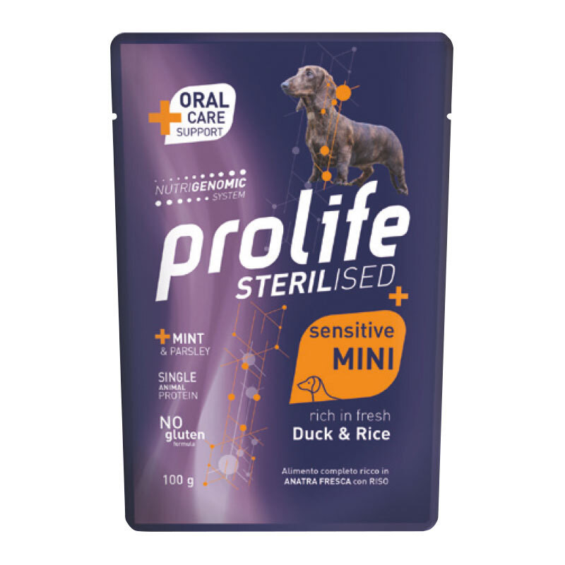 Prolife Sterilised Mini Anatra e Riso: Umido per Cani Sensibili