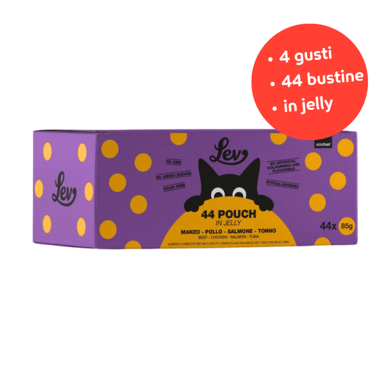 Lev - Lev Cibo Umido Completo Per Gatti Multipack 44 Bustine 85 G