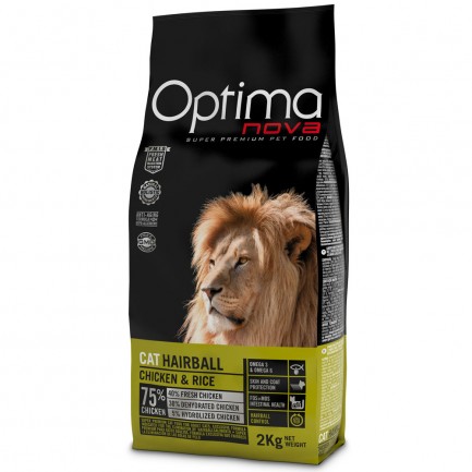 Optima Nova Cat Hairball con Pollo e Riso Optima Nova Cat Hairball con Pollo e Riso