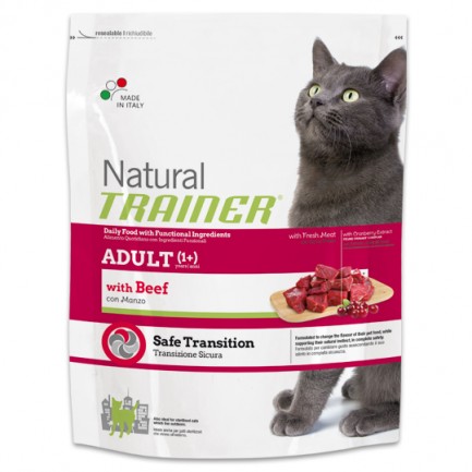 Natural Trainer Adult Cat con Manzo Natural Trainer Adult Cat con Manzo