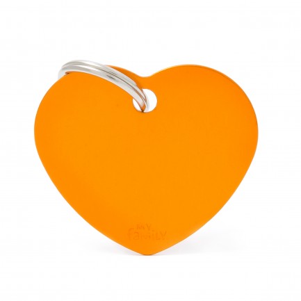 Medaglietta Cuore Grande Alluminio Arancio Medaglietta Cuore Grande Alluminio Arancio