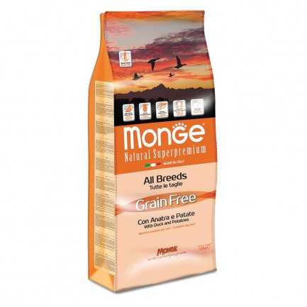Monge Grain Free con Anatra e Patate per Cani Monge Grain Free con Anatra e Patate per Cani