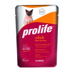 Prolife Adult Cat con Manzo e Riso Umido