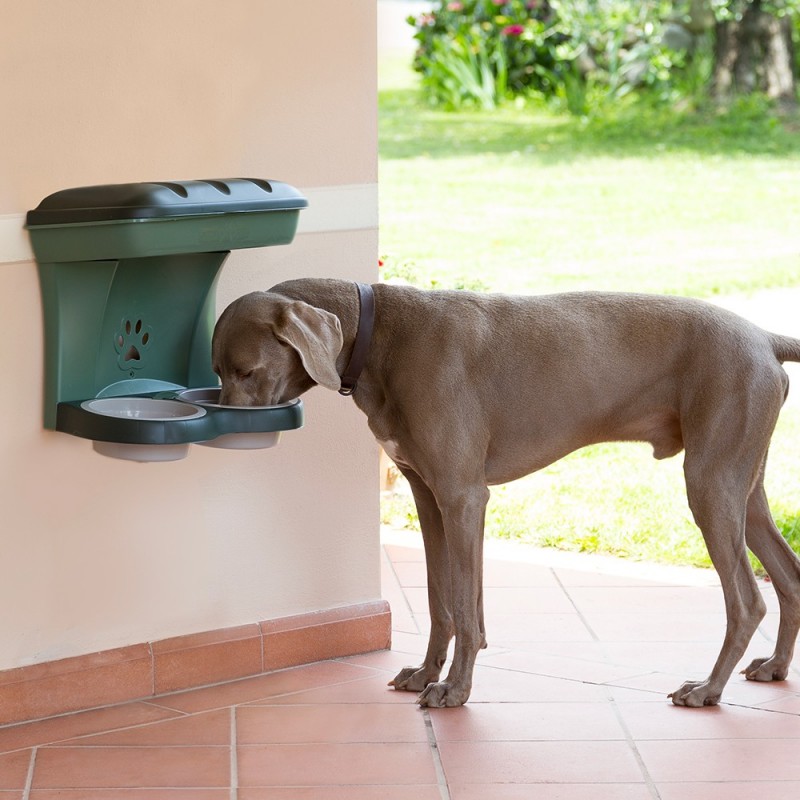 Porta Ciotole Per Cani E Gatti Da Parete - 2 Pezzi, Ferro, Antiscivolo, Regolabile In Altezza