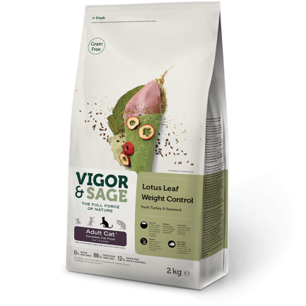 Vigor & Sage Lotus Leaf Weight Control con Tacchino e Te Verde per Gatti Vigor & Sage Lotus Leaf Weight Control con Tacchino e Te Verde per Gatti