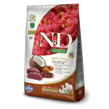 Farmina N&D Skin Coat con Cervo e Quinoa per Cani Farmina N&D Skin Coat con Cervo e Quinoa per Cani