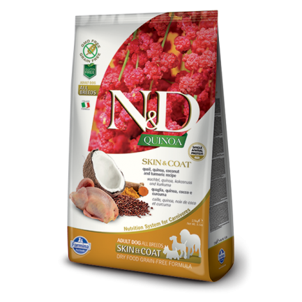 Farmina N&D Skin Coat con Quaglia e Quinoa per Cani Farmina N&D Skin Coat con Quaglia e Quinoa per Cani
