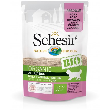 Schesir Dog BIO Organic con Maiale Cibo Umido per Cani Schesir Dog BIO Organic con Maiale Cibo Umido per Cani