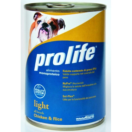 Prolife Light con Pollo e Riso Umido per Cani Prolife Light con Pollo e Riso Umido per Cani